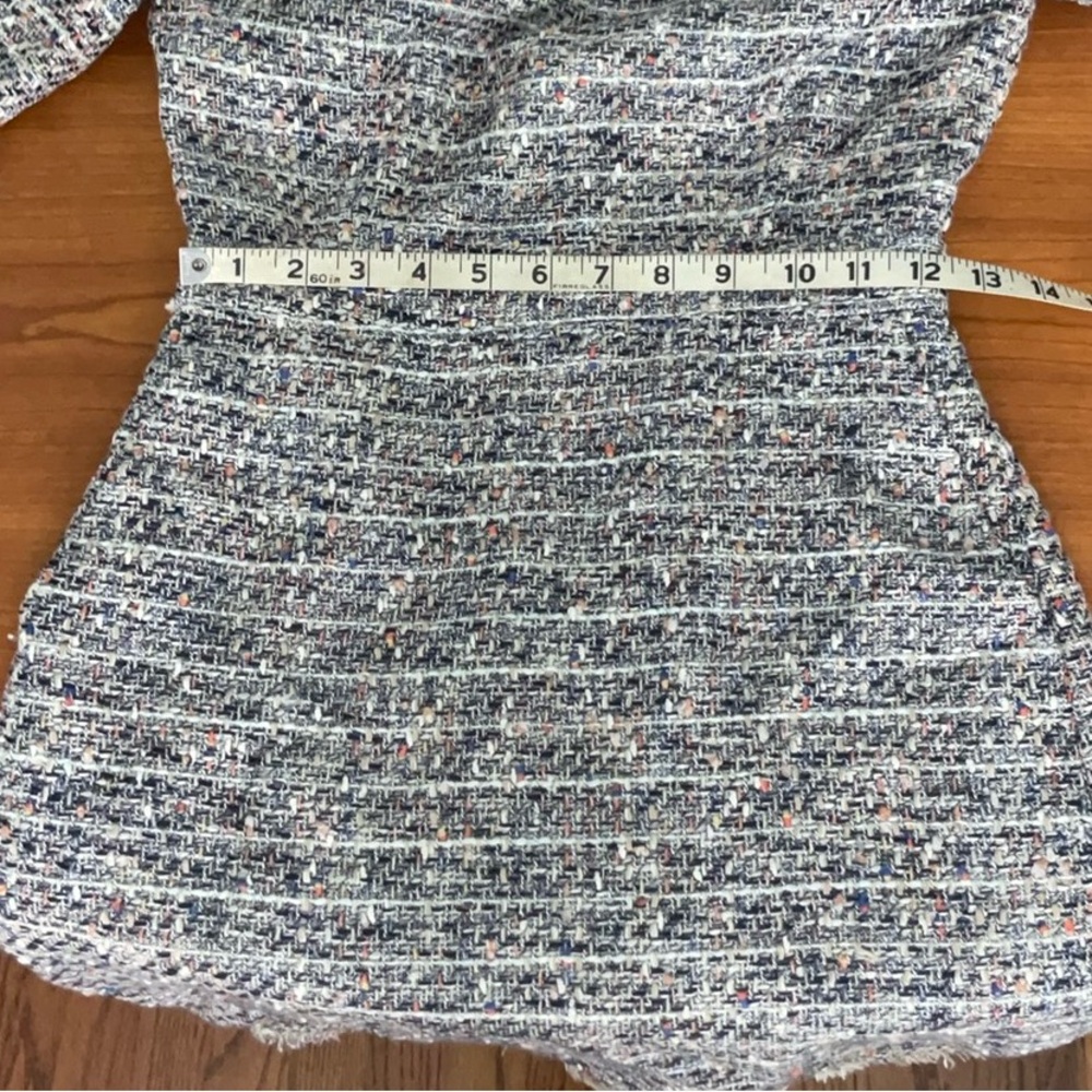 J. Crew 3/4 Sleeve Tweed Dress - Blue and White - Picture 9 of 14